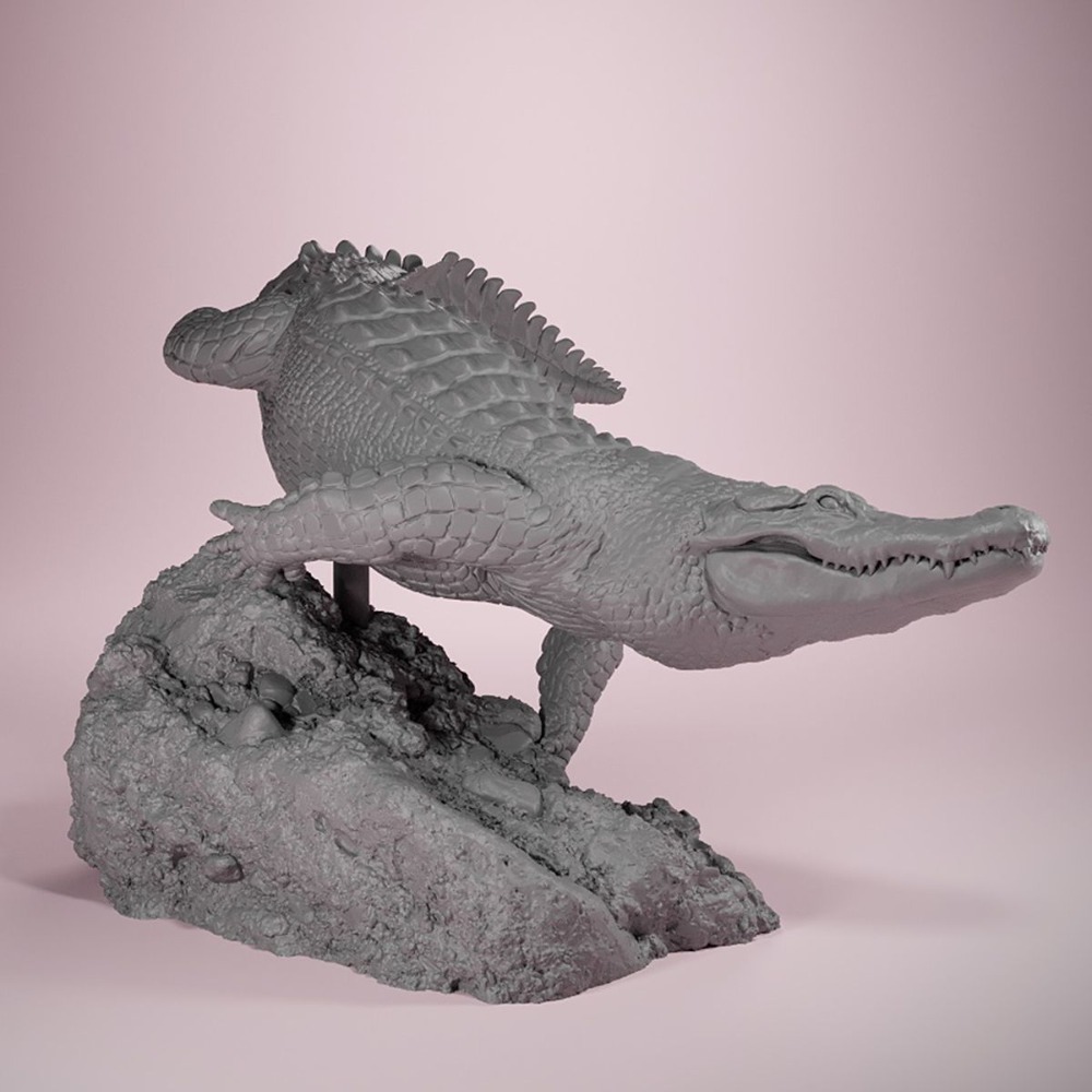 3D Printing And Additive Manufacturing - التمساح الأمريكي السباحة الموقف 3D المطبوعة