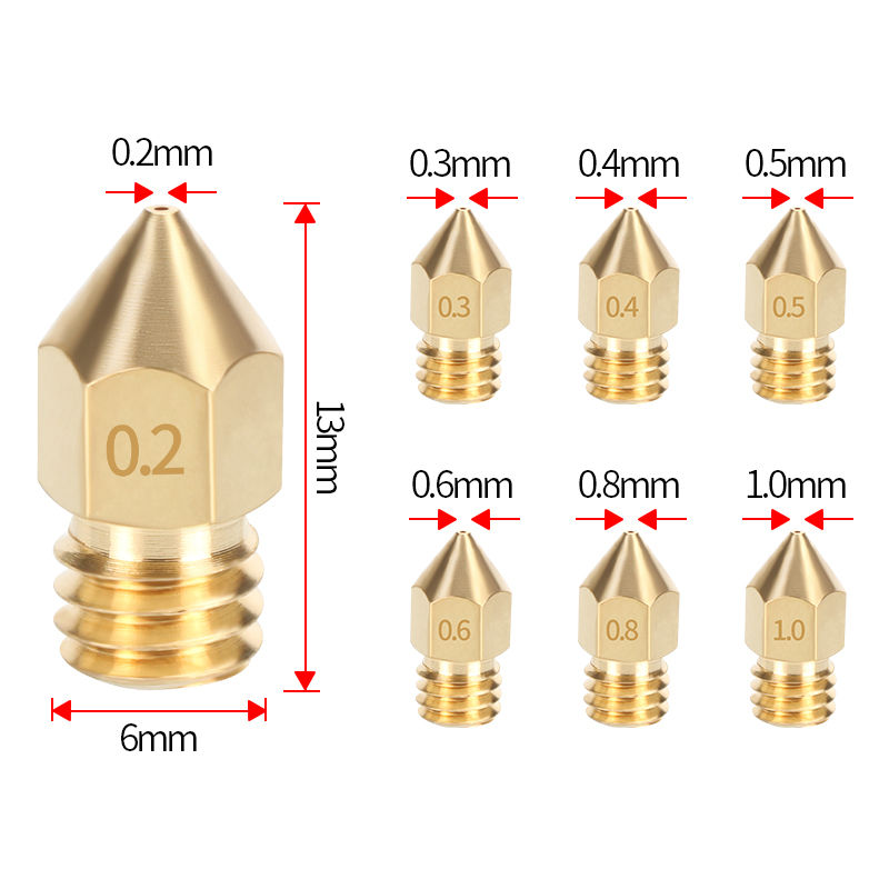 MK8 فوهة نحاسية 0.2/0.3/0.35/0 - مراجعة 3D Printer Nozzle Brass وسعره