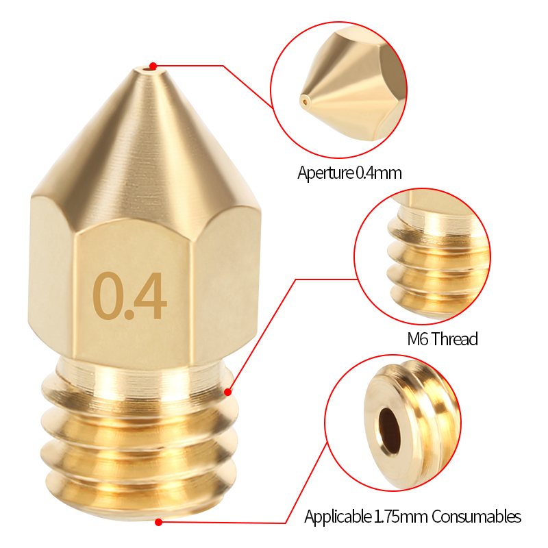 MK8 فوهة نحاسية 0.2/0.3/0.35/0 - مراجعة 3D Printer Nozzle Brass وسعره