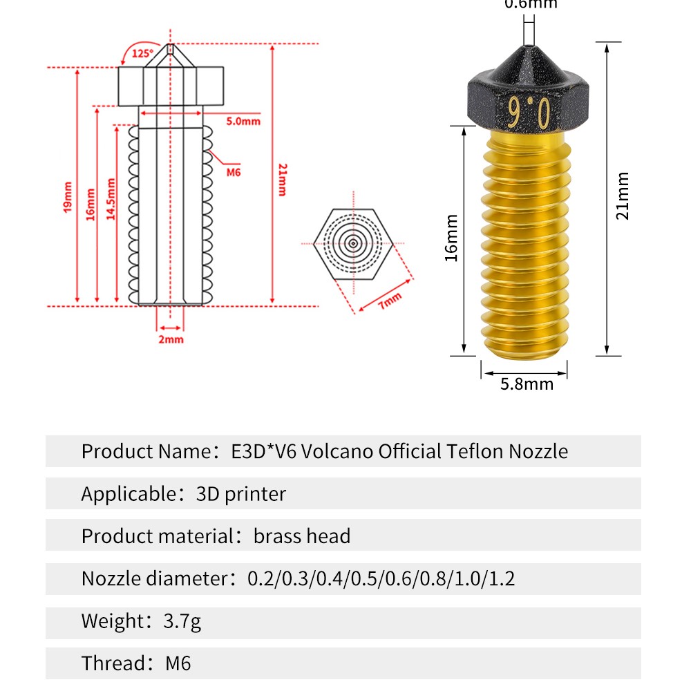 عالية الجودة 2 قطعة فوهة بركان - مراجعة 3D Printer Nozzle Brass وسعره